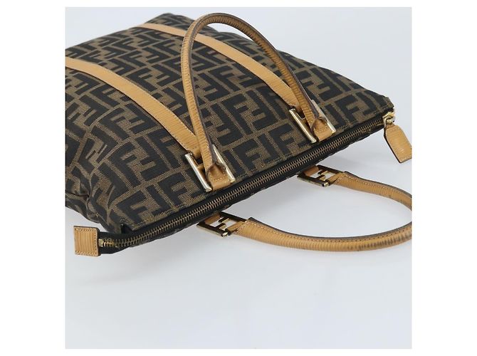 FENDI Zucca Canvas Tote Bag Schwarz Braun Auth YKZ349 - Ansicht 6