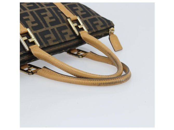 FENDI Zucca Canvas Tote Bag Schwarz Braun Auth YKZ349 - Ansicht 7