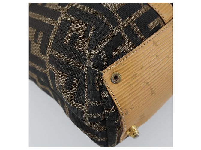 FENDI Zucca Canvas Tote Bag Schwarz Braun Auth YKZ349 - Ansicht 9