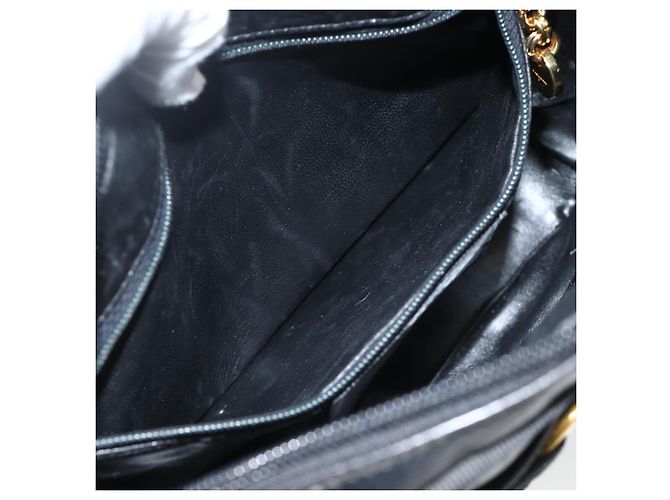 Borsa a Spalla Vala in Pelle Nera e Oro Salvatore Ferragamo Auth BA11993 Nero D'oro - vista 20