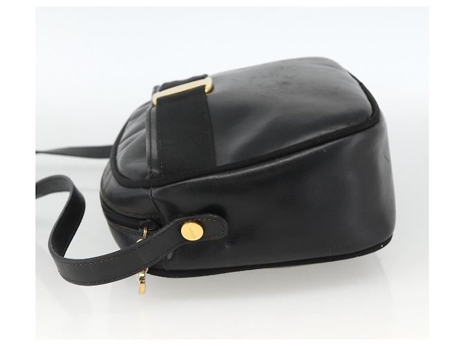 Borsa a Spalla Vala in Pelle Nera e Oro Salvatore Ferragamo Auth BA11993 Nero D'oro - vista 3