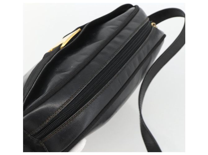 Borsa a Spalla Vala in Pelle Nera e Oro Salvatore Ferragamo Auth BA11993 Nero D'oro - vista 6