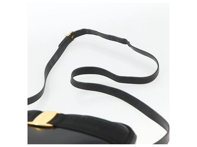 Borsa a Spalla Vala in Pelle Nera e Oro Salvatore Ferragamo Auth BA11993 Nero D'oro - vista 8