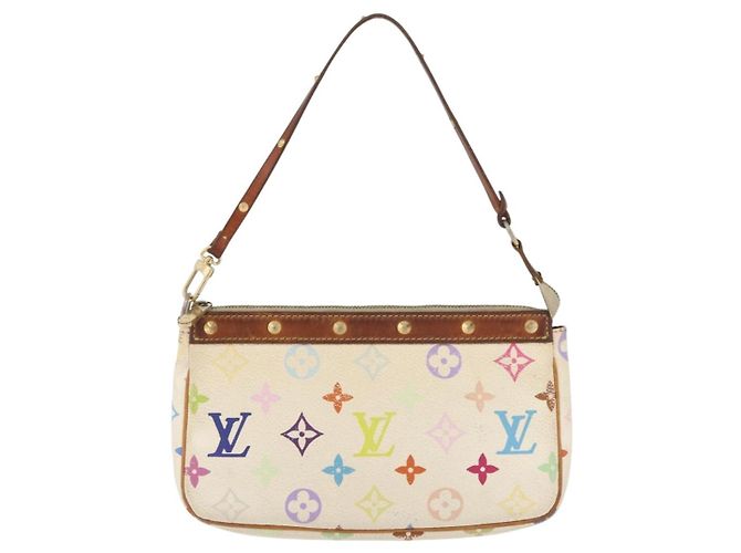 LOUIS VUITTON Pochette Pouch Monogram Multicolore Bianca M92649 LV Auth 166270 Bianco - vista 13