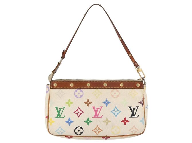 LOUIS VUITTON Pochette Pouch Monogram Multicolore Bianca M92649 LV Auth 166270 Bianco - vista 2