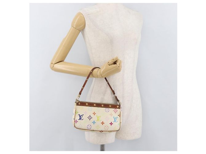 LOUIS VUITTON Pochette Pouch Monogram Multicolore Bianca M92649 LV Auth 166270 Bianco - vista 22