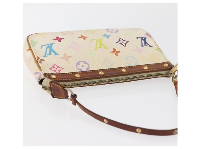 LOUIS VUITTON Pochette Pouch Monogram Multicolore Bianca M92649 LV Auth 166270 Bianco - vista 7