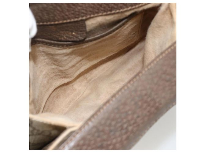 Borsa Sherry Line GG Supreme Web di GUCCI in PVC beige e oro 10 02 037 Auth BA11736 D'oro - vista 10