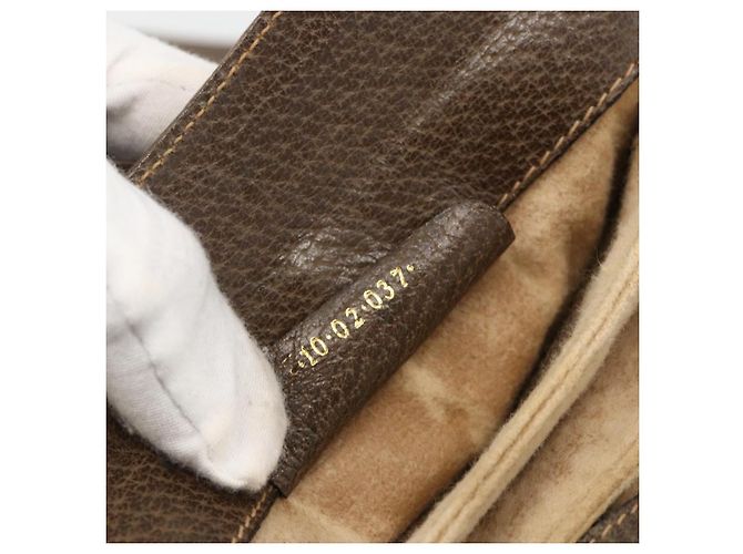Borsa Sherry Line GG Supreme Web di GUCCI in PVC beige e oro 10 02 037 Auth BA11736 D'oro - vista 12