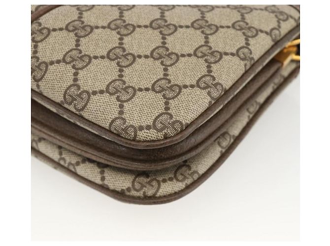 Borsa Sherry Line GG Supreme Web di GUCCI in PVC beige e oro 10 02 037 Auth BA11736 D'oro - vista 15