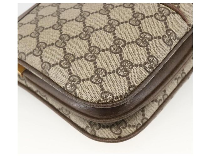 Borsa Sherry Line GG Supreme Web di GUCCI in PVC beige e oro 10 02 037 Auth BA11736 D'oro - vista 16