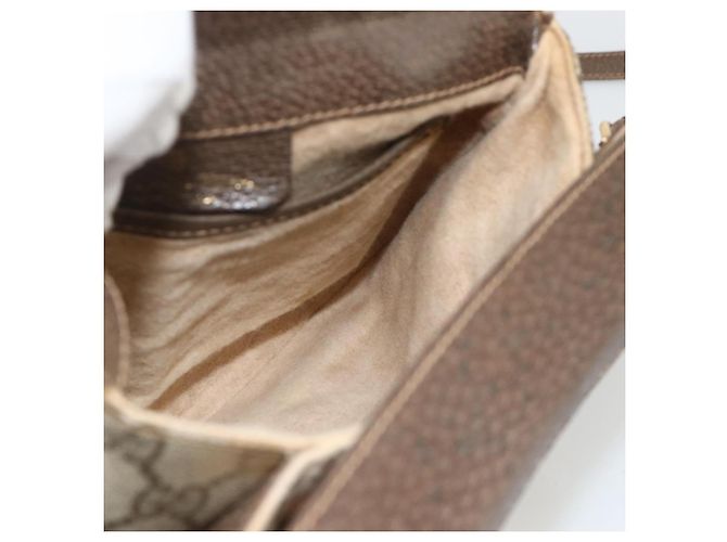 Borsa Sherry Line GG Supreme Web di GUCCI in PVC beige e oro 10 02 037 Auth BA11736 D'oro - vista 18