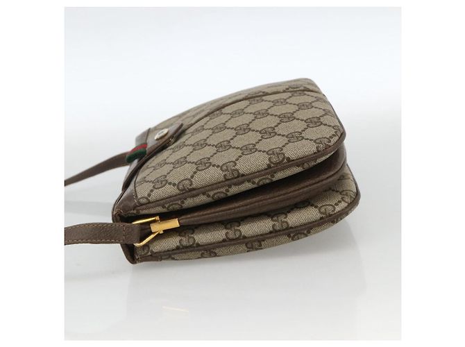Borsa Sherry Line GG Supreme Web di GUCCI in PVC beige e oro 10 02 037 Auth BA11736 D'oro - vista 3