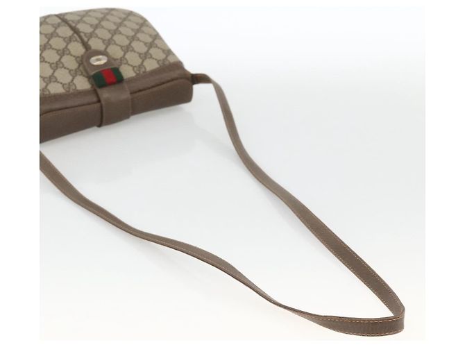 Borsa Sherry Line GG Supreme Web di GUCCI in PVC beige e oro 10 02 037 Auth BA11736 D'oro - vista 7
