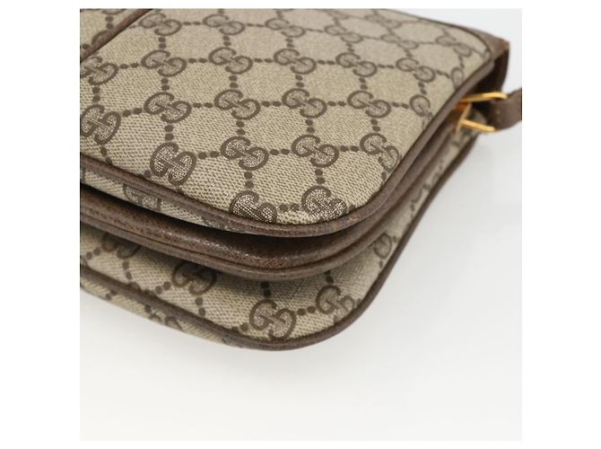 Borsa Sherry Line GG Supreme Web di GUCCI in PVC beige e oro 10 02 037 Auth BA11736 D'oro - vista 9