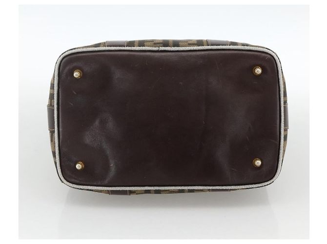 FENDI Zucca Canvas Handtasche Braun Schwarz Auth INZ063 - Ansicht 5