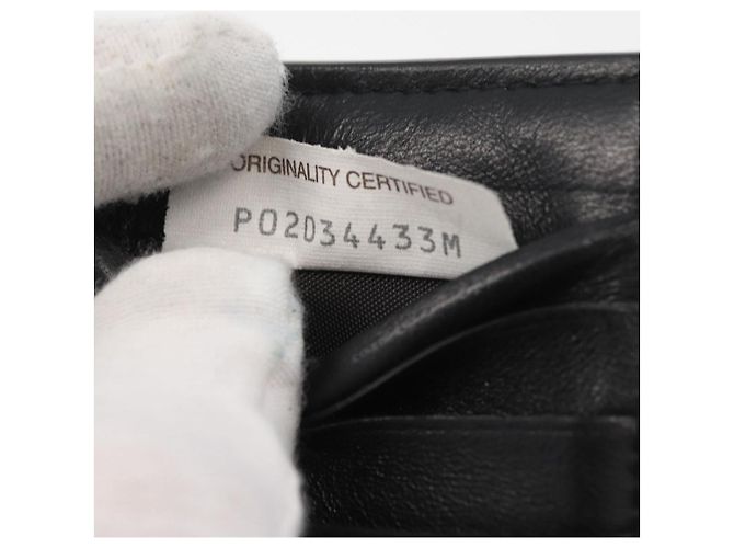 Monedero de cuero negro Bottega Veneta Auth 174643 - vista 12