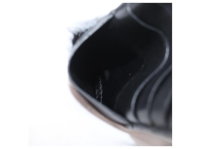 Monedero de cuero negro Bottega Veneta Auth 174643 - vista 19