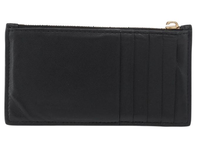 Monedero de cuero negro Bottega Veneta Auth 174643 - vista 2