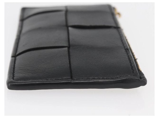 Monedero de cuero negro Bottega Veneta Auth 174643 - vista 3