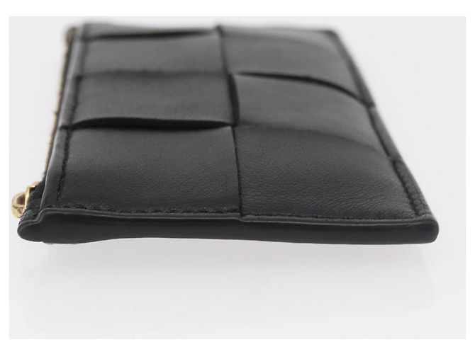 Monedero de cuero negro Bottega Veneta Auth 174643 - vista 4