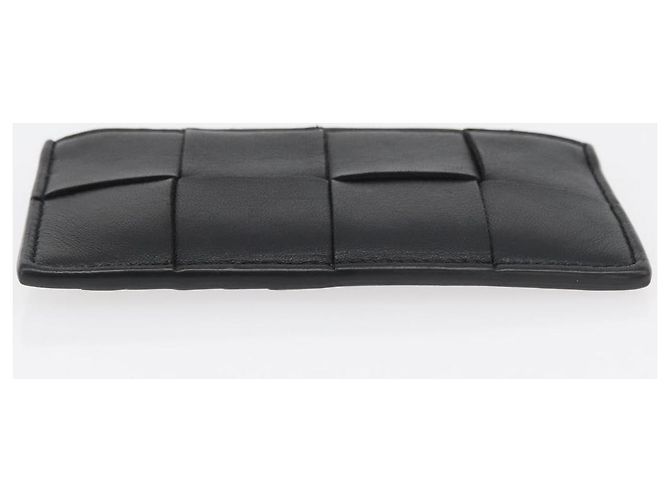 Monedero de cuero negro Bottega Veneta Auth 174643 - vista 6