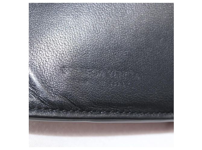 Monedero de cuero negro Bottega Veneta Auth 174643 - vista 9