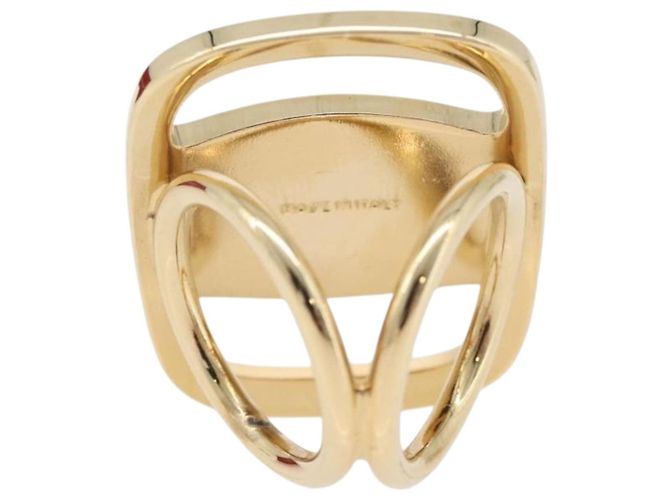 Anello Vala in metallo dorato Salvatore Ferragamo Auth 174691A D'oro - vista 3
