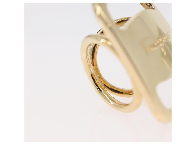 Anello Vala in metallo dorato Salvatore Ferragamo Auth 174691A D'oro - vista 5