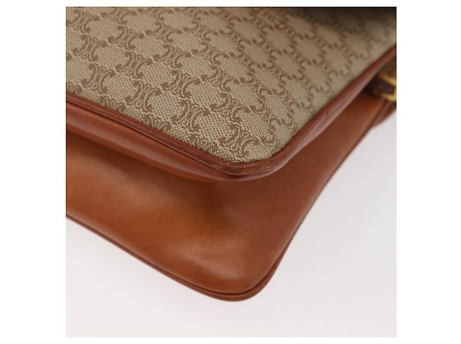 Céline Borsa a Spalla in Tela Macadam CELINE PVC Beige Oro Auth YKZ1076 D'oro - vista 14