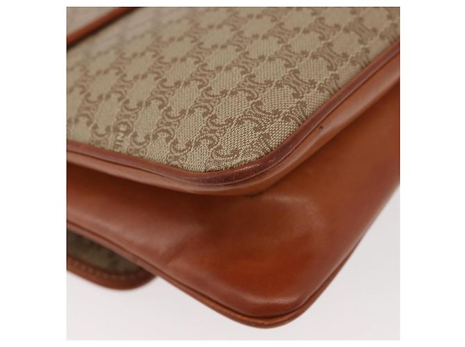Céline Borsa a Spalla in Tela Macadam CELINE PVC Beige Oro Auth YKZ1076 D'oro - vista 15