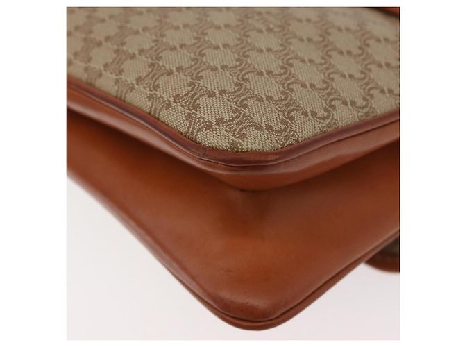 Céline Borsa a Spalla in Tela Macadam CELINE PVC Beige Oro Auth YKZ1076 D'oro - vista 16