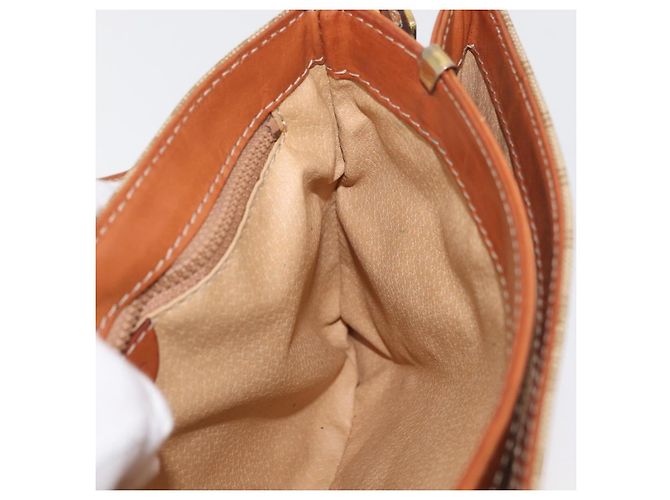 Céline Borsa a Spalla in Tela Macadam CELINE PVC Beige Oro Auth YKZ1076 D'oro - vista 19