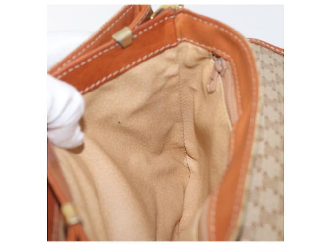 Céline Borsa a Spalla in Tela Macadam CELINE PVC Beige Oro Auth YKZ1076 D'oro - vista 20