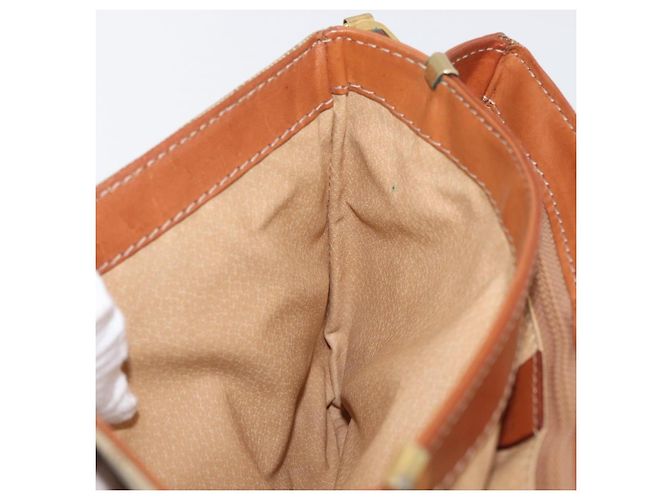 Céline Borsa a Spalla in Tela Macadam CELINE PVC Beige Oro Auth YKZ1076 D'oro - vista 22