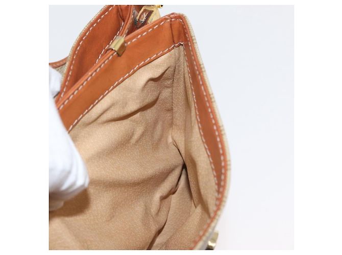 Céline Borsa a Spalla in Tela Macadam CELINE PVC Beige Oro Auth YKZ1076 D'oro - vista 23