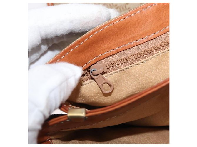 Céline Borsa a Spalla in Tela Macadam CELINE PVC Beige Oro Auth YKZ1076 D'oro - vista 24