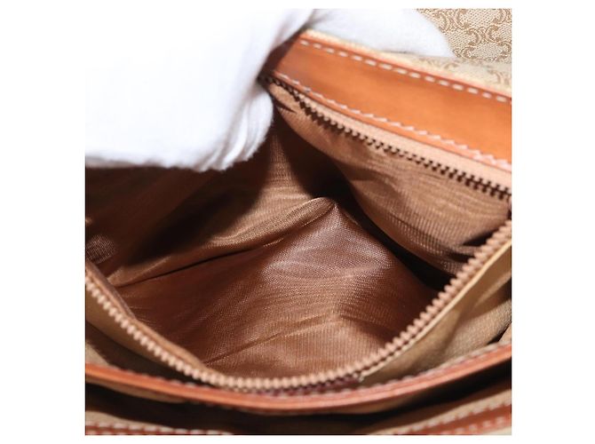 Céline Borsa a Spalla in Tela Macadam CELINE PVC Beige Oro Auth YKZ1076 D'oro - vista 25