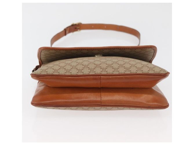 Céline Borsa a Spalla in Tela Macadam CELINE PVC Beige Oro Auth YKZ1076 D'oro - vista 5
