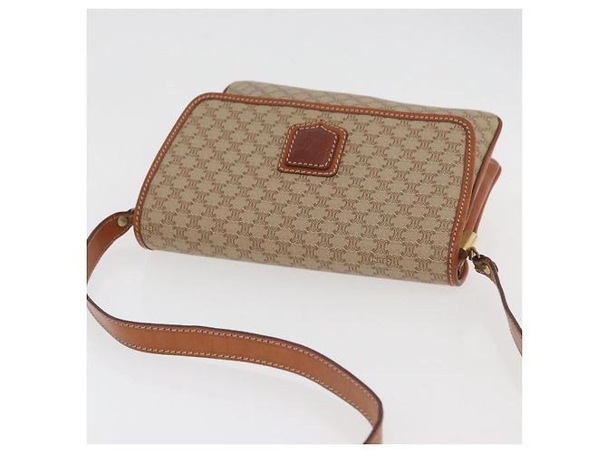 Céline Borsa a Spalla in Tela Macadam CELINE PVC Beige Oro Auth YKZ1076 D'oro - vista 6