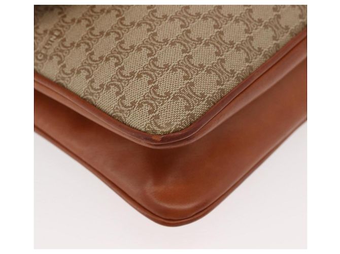 Céline Borsa a Spalla in Tela Macadam CELINE PVC Beige Oro Auth YKZ1076 D'oro - vista 9