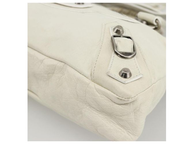 First BALENCIAGA La Prima Borsa a Mano in Pelle 2in1 Bianca 103208 Auth YKZ859SAM - vista 10