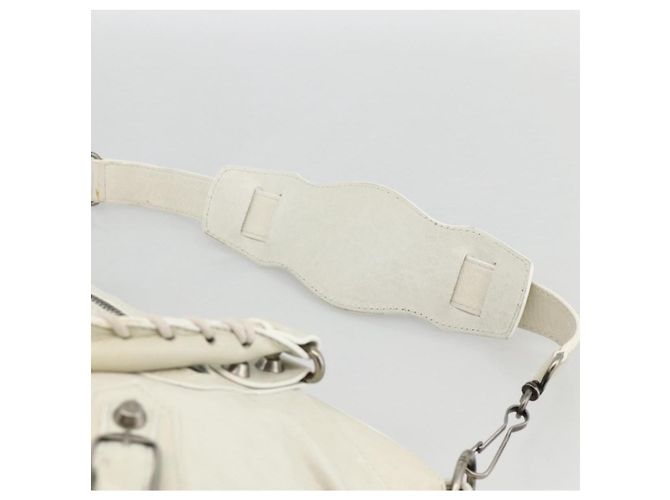 First BALENCIAGA La Prima Borsa a Mano in Pelle 2in1 Bianca 103208 Auth YKZ859SAM - vista 14