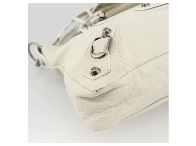 First BALENCIAGA La Prima Borsa a Mano in Pelle 2in1 Bianca 103208 Auth YKZ859SAM - vista 15