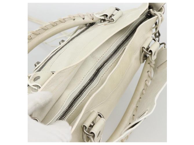 First BALENCIAGA La Prima Borsa a Mano in Pelle 2in1 Bianca 103208 Auth YKZ859SAM - vista 6