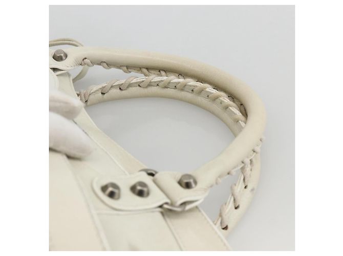 First BALENCIAGA La Prima Borsa a Mano in Pelle 2in1 Bianca 103208 Auth YKZ859SAM - vista 8
