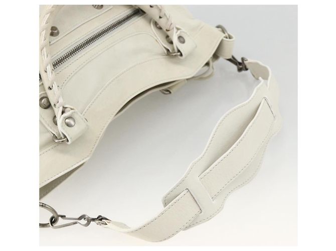 First BALENCIAGA La Prima Borsa a Mano in Pelle 2in1 Bianca 103208 Auth YKZ859SAM - vista 9