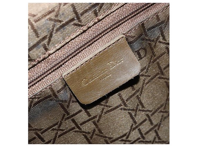 Christian Dior Zaino Lady Dior in nylon marrone e oro Auth BSZ057 D'oro - vista 18