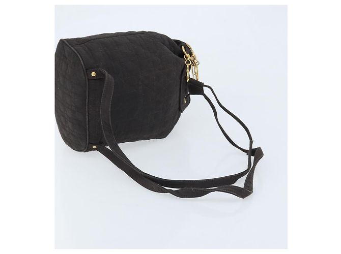 Christian Dior Zaino Lady Dior in nylon marrone e oro Auth BSZ057 D'oro - vista 7