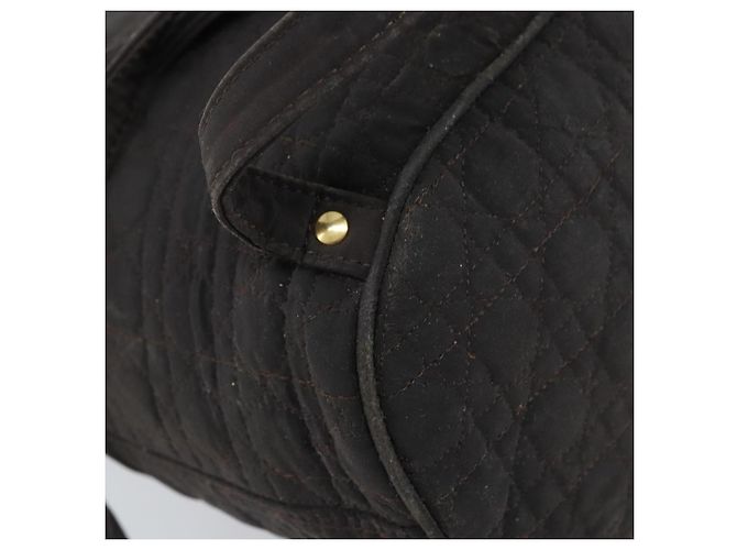 Christian Dior Zaino Lady Dior in nylon marrone e oro Auth BSZ057 D'oro - vista 8